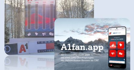 Bild: Vier Buttons, ein 5Gigameter – die A1fan.app sorgt für Stimmung bei den Hahnenkamm-Rennen 2021