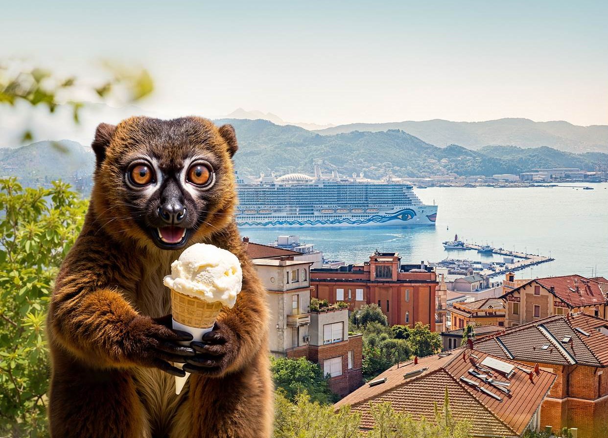  Die Tierfigur Maki Matti ist das neue AIDA Marken-Maskottchen  und Held der neuen AIDA Kampagne für die Reisesaison 2026 (Bildrechte: AIDA Cruises)