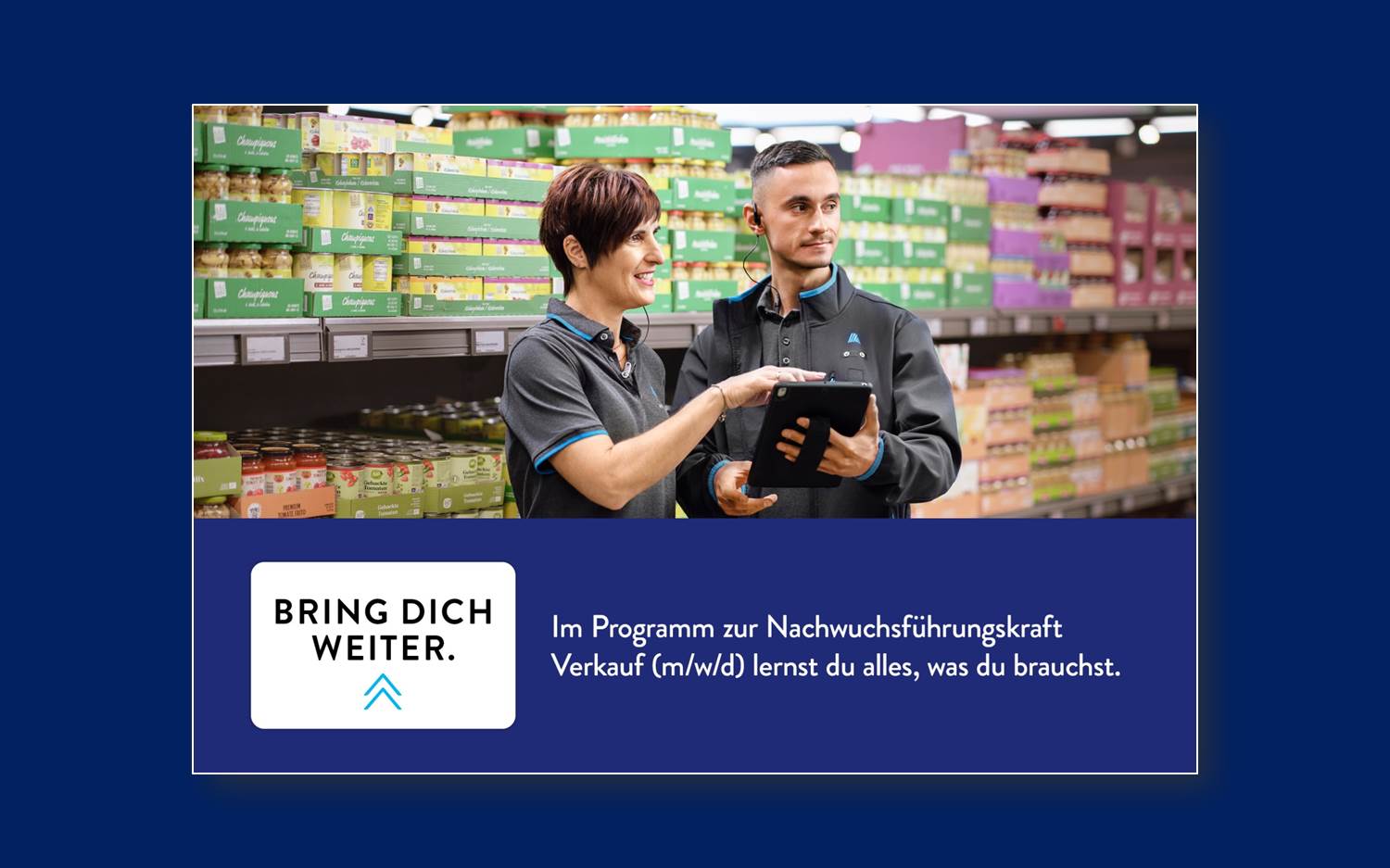 Motiv der neuen ALDI SÜD HR-Kampagne für Nachwuchs-Führungskräfte (Bildquelle: ALDI SÜD)
