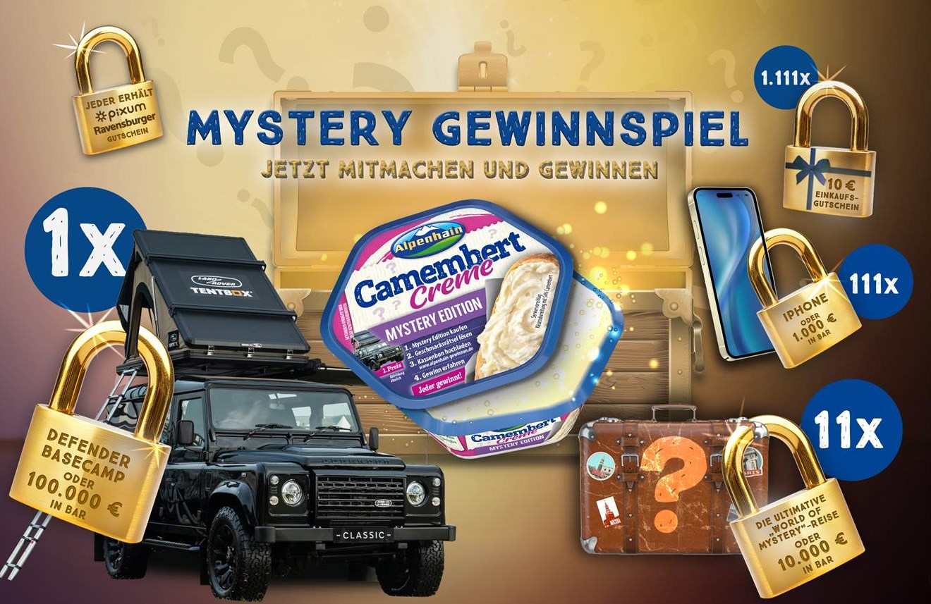 Zwischen 13. April und 24. Mai 2026 können Konsumenten an dem Alpenhain Gewinnspiel zur limitierten Mystery Edition teilnehmen (Bildrechte: Alpenhain)