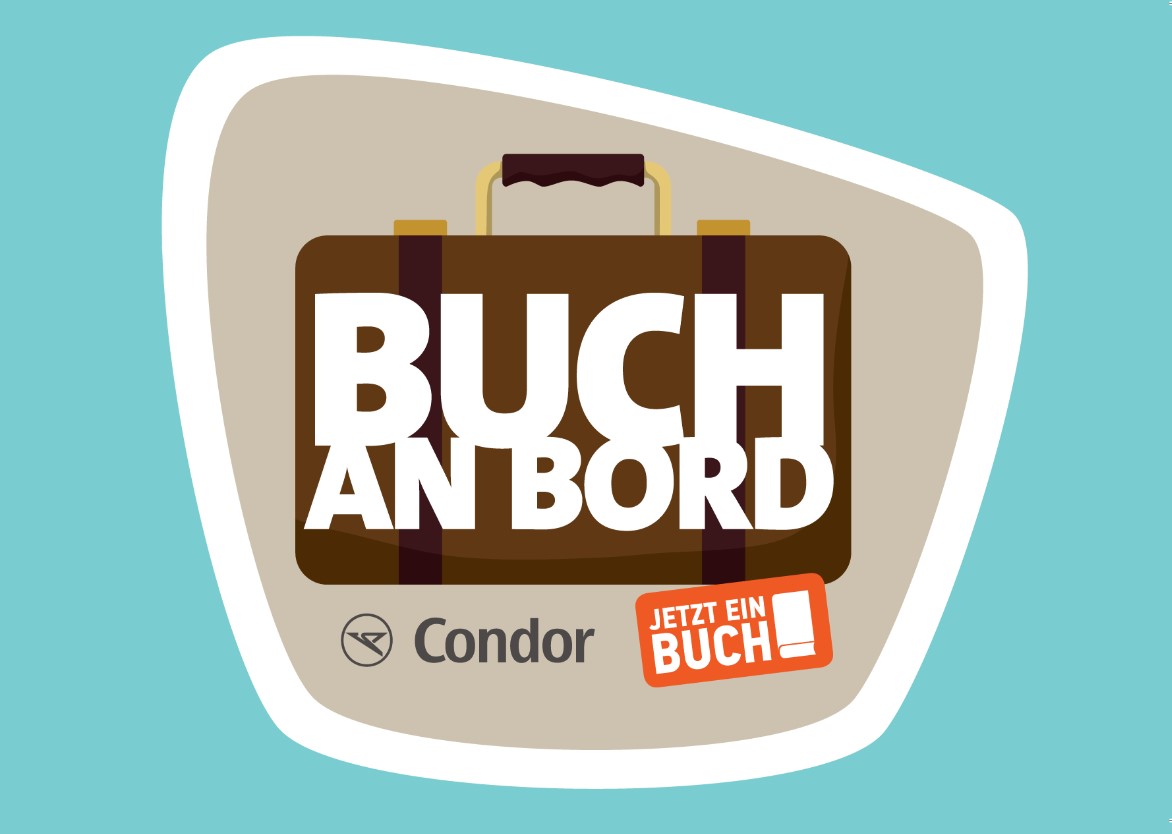 Bild: 1 Kilo Extra-Freigepäck gibt es für den Kofferaufkleber "Buch an Board" | Mehrwert-Marketing von Condor