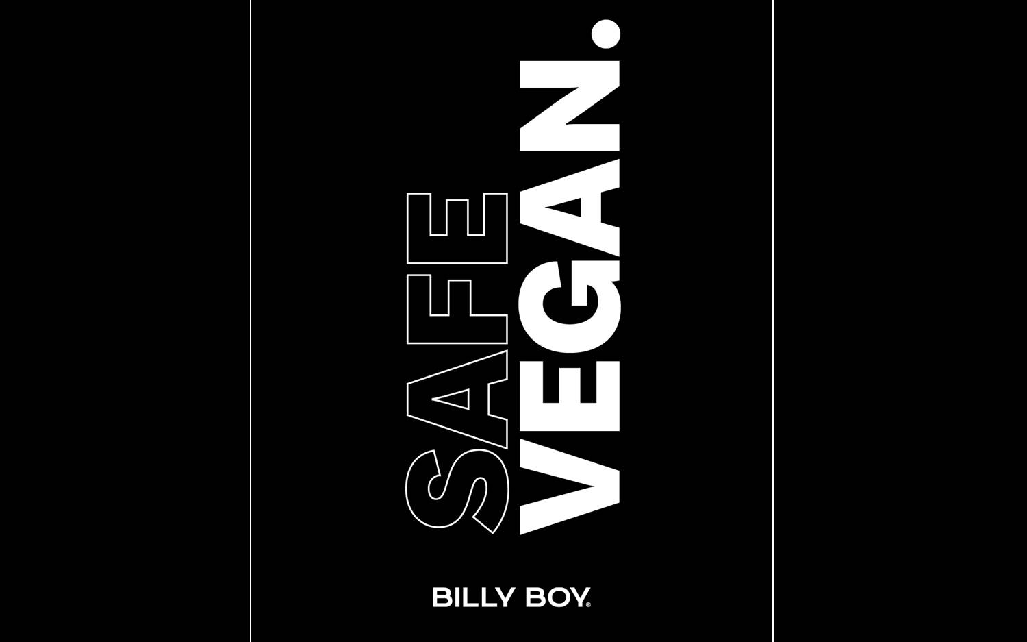 Motiv "Safe.Vegan." der neuen BILLY BOY Kampagne, Marken-Relaunch 2024 (Quelle / Copyrights: BILLY BOY / brandtouch°)