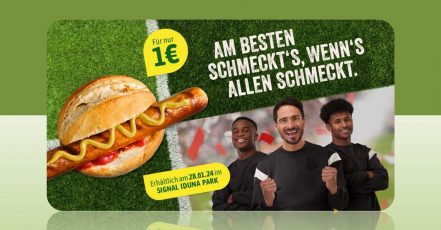 Werbemotiv rund um die BVB x Rügenwalder "Veganuary" Aktion am 28.01.2024 im SIGNAL IDUNA PARK (Bildquelle / Bildrechte: Rügenwalder Mühle Carl Müller GmbH / BVB).