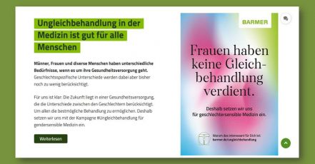 Bild: Die BARMER startet #Ungleichbehandlung Kampagne zur Aufklärung über gendersensible Medizin