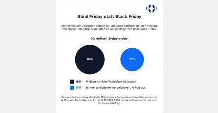 Infografik aus der Black Friday-Studie von AccessiWay, Oktober 2025 (Bildrechte: AccessiWay)