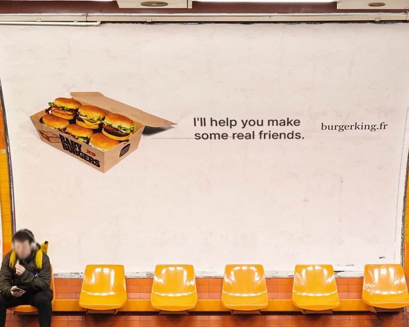 Motiv der Baby Burger Kampagne, BURGER KING Frankreich, kreiert von der Agentur Buzzman (Bildquelle: buzzman.eu)