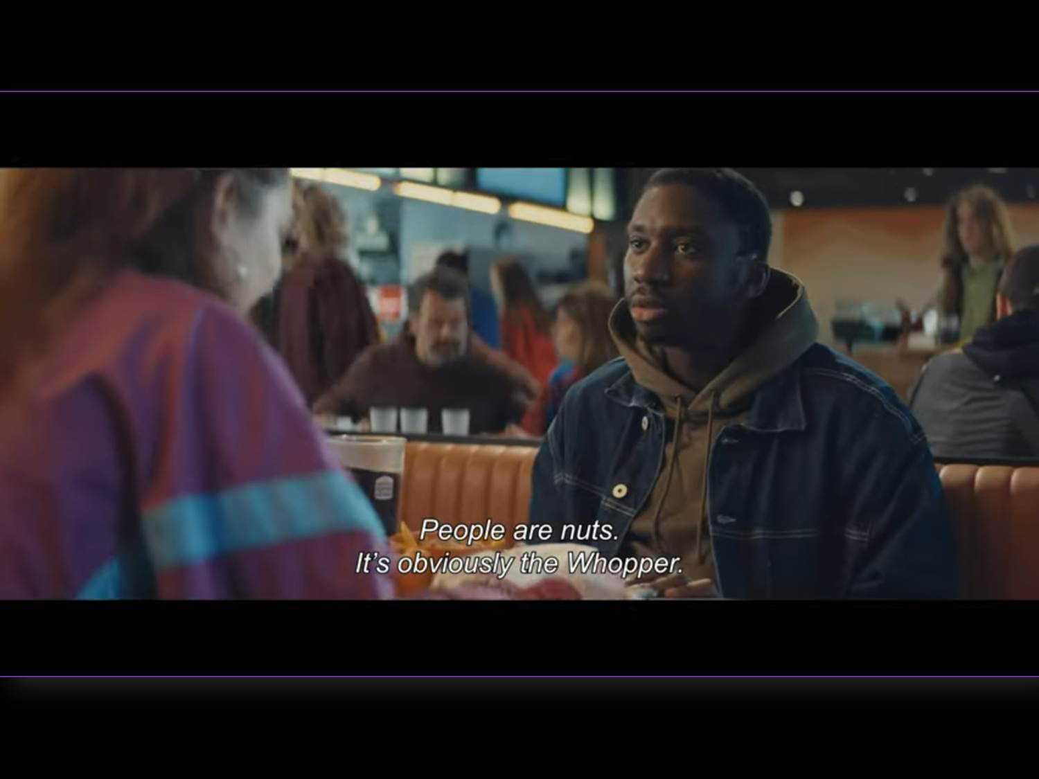 Screenshot aus dem Burger King YouTube Video (v. 01.12.2022) Who is the new Burger King ad for?