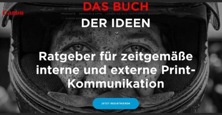 Screenshot: Microsite von Canon zum Buch der Ideen (https://www.canon.at/buchderideen/)