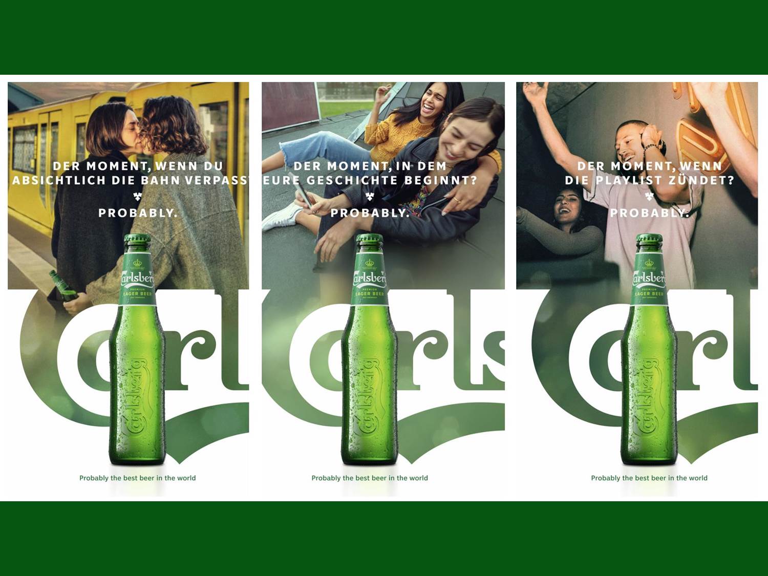 Die neue Carlsberg Kampagne 2023 – Plakat-Motive mit der neuen Visual Identity (Copyrights: Carlsberg Deutschland GmbH)