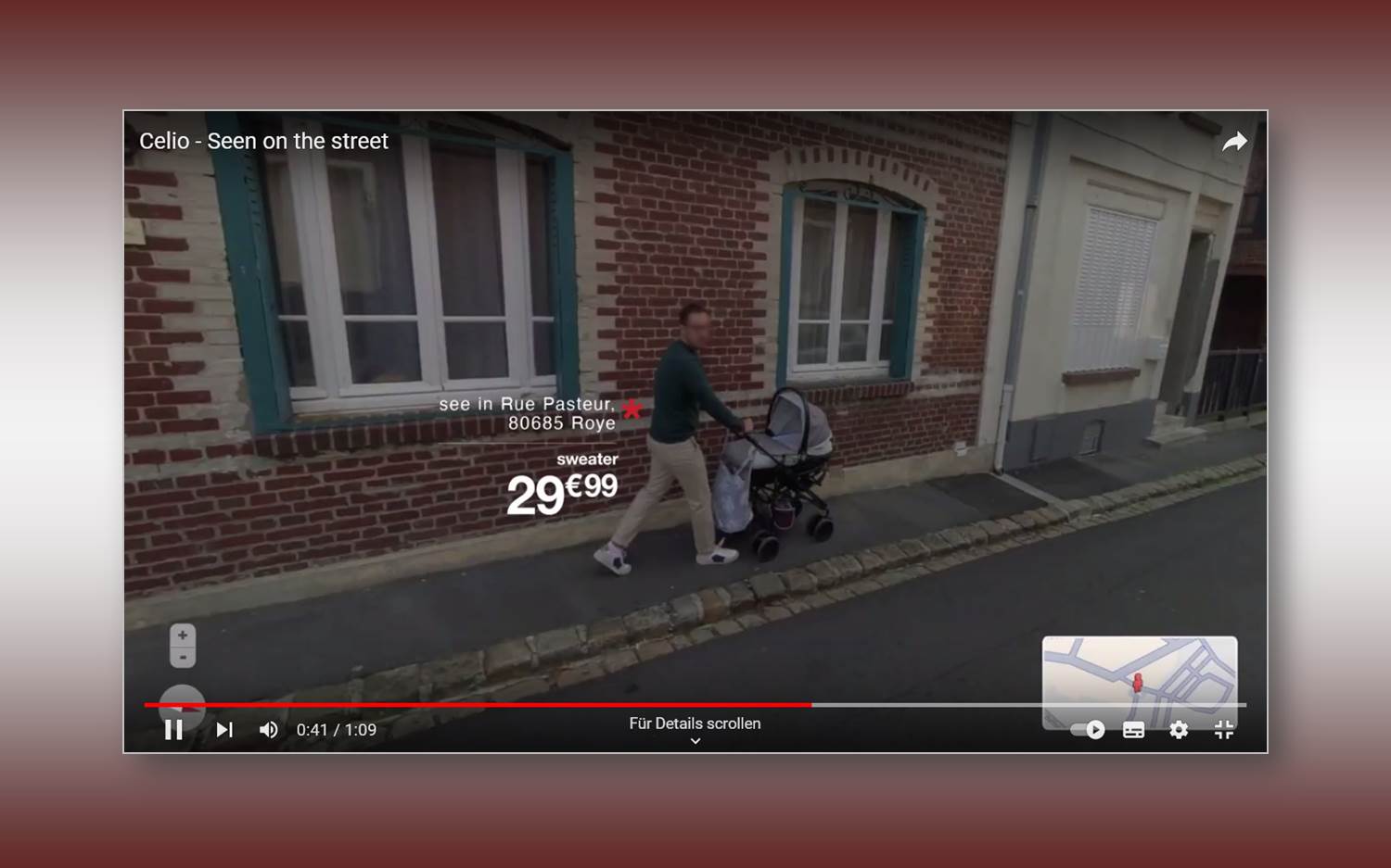 Screenshot v. 17.11.2023 aus dem Kampagnen-Video "Celio – Seen on the street" | Be normal Kampagne 2023 (Quelle: YouTube, Link s.o.)