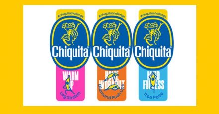 Bild: Die Chiquita Fitness-Sticker kleben ab Mitte Juli 2020 auf den Bananen. Insgesamt gibt es 12 Special Edition Motive.