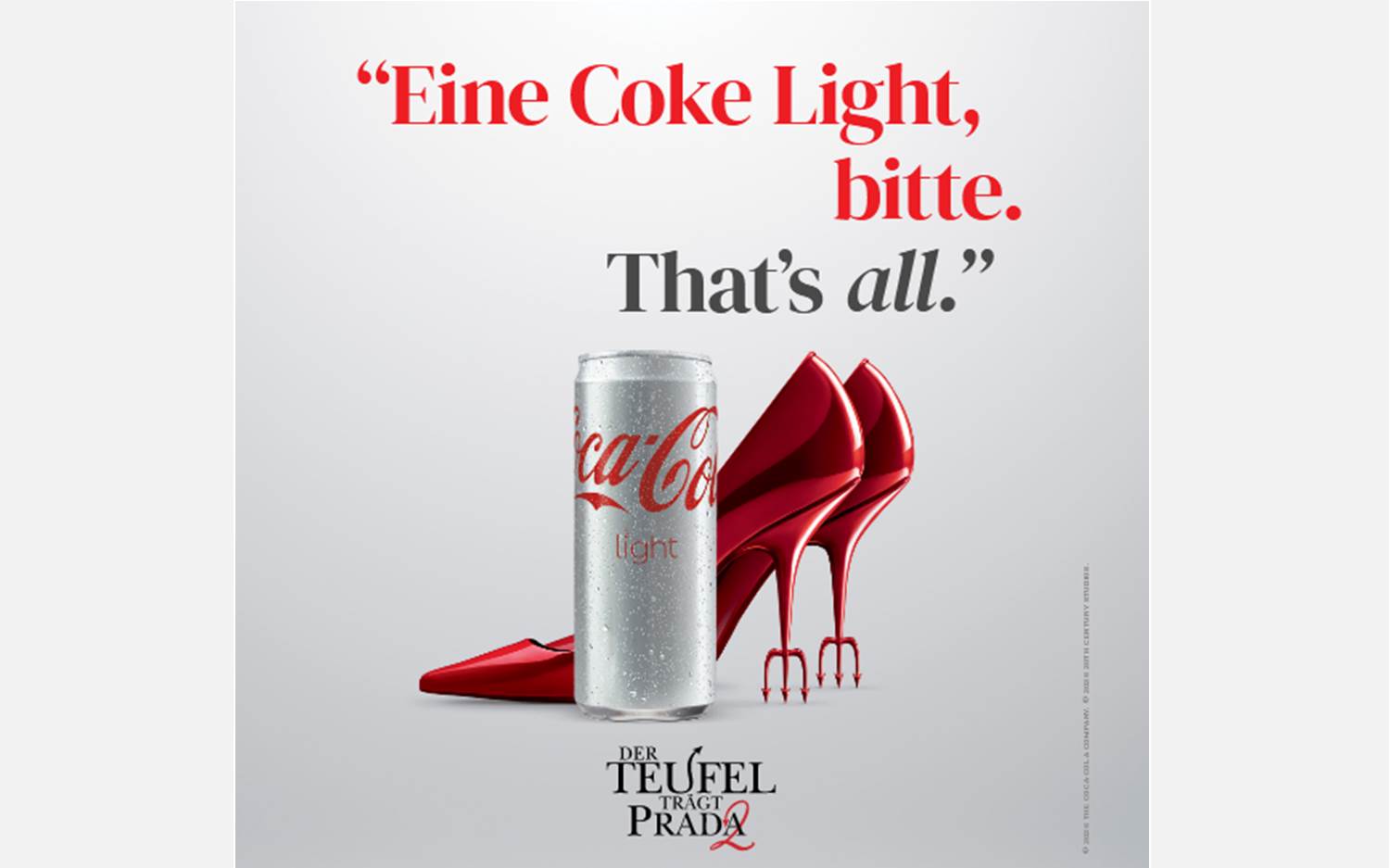 Visual zur Coca-Cola Light x Der Teufel trägt Prada 2 Kooperation (Bildquelle: Coca-Cola GmbH)