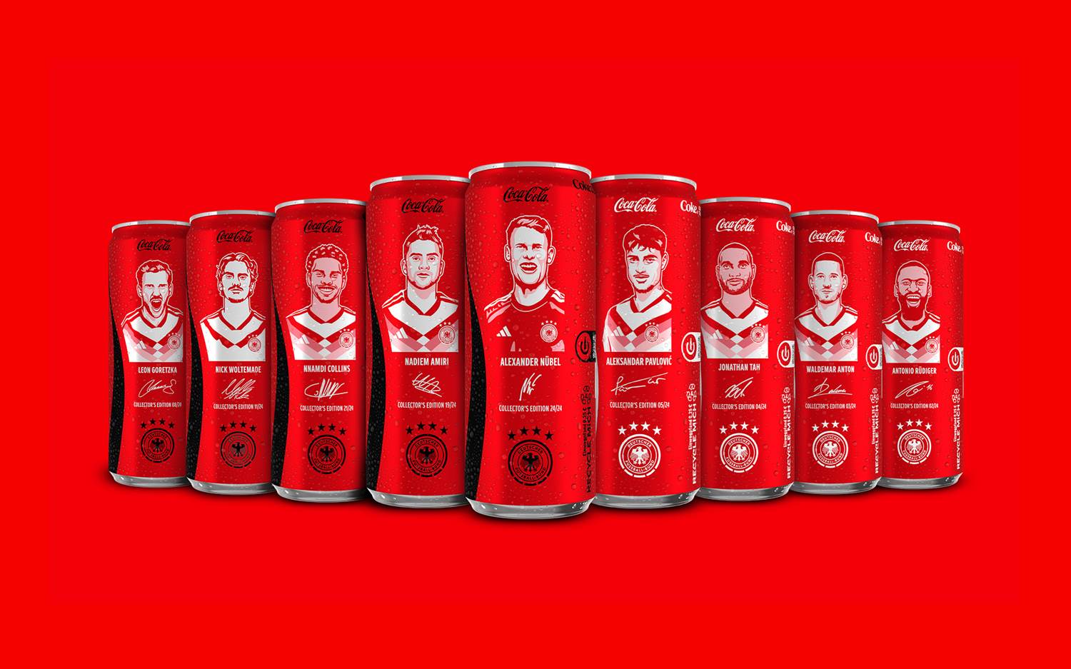 Coca-Cola-Kampagne zur Fußball-WM 2026, Spielerdosen (Copyright / Quelle: Coca-Cola GmbH)