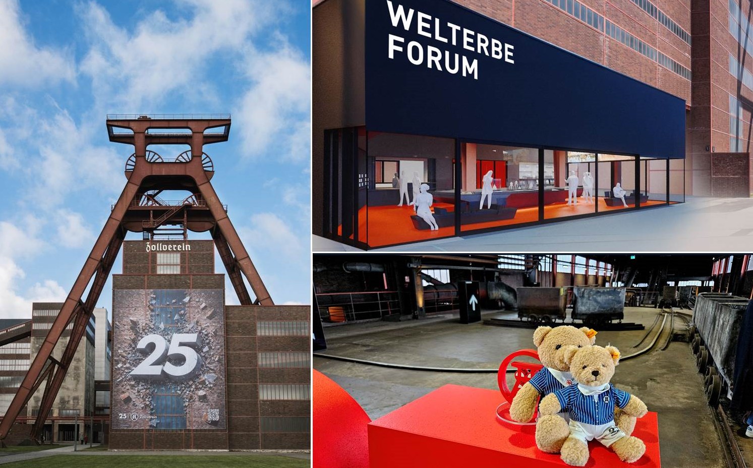 Collage marketingScout.com Redaktion; Foto links: Stiftung Zollverein, Andrea Kiesendahl; Grafik rechts oben: Stiftung Zollverein; Foto rechts unten: marketingscout.com Redaktion