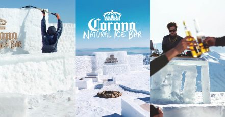 Die erste Corona Natural Ice Bar liegt auf 2.600 Metern Höhe auf der Zugspitze (Bildrechte: Anheuser-Busch InBev Deutschland)