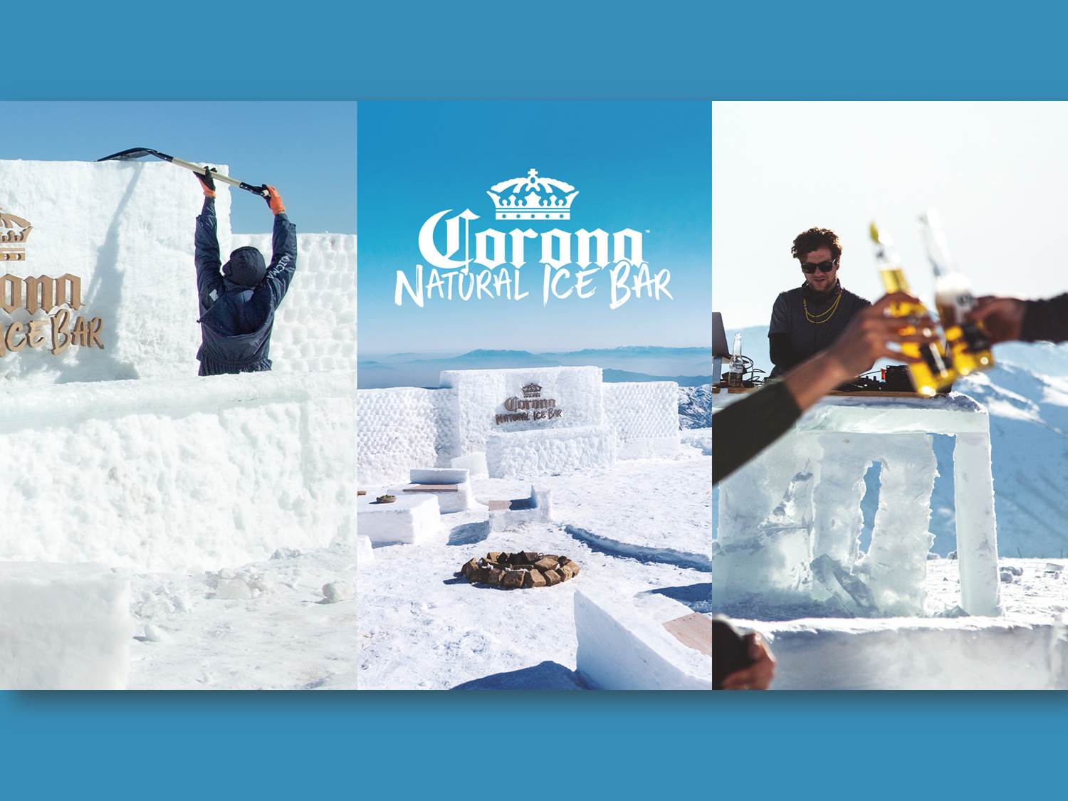 Die erste Corona Natural Ice Bar liegt auf 2.600 Metern Höhe auf der Zugspitze (Bildrechte: Anheuser-Busch InBev Deutschland)