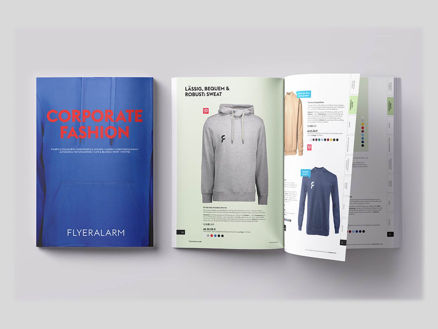 Bild: Der neue Corporate Fashion Katalog von FLYERALARM liefert nicht nur Produkte, sondern auch Hintergrundwissen und neue Trends. (Bildrechte: FLYERALARM)
