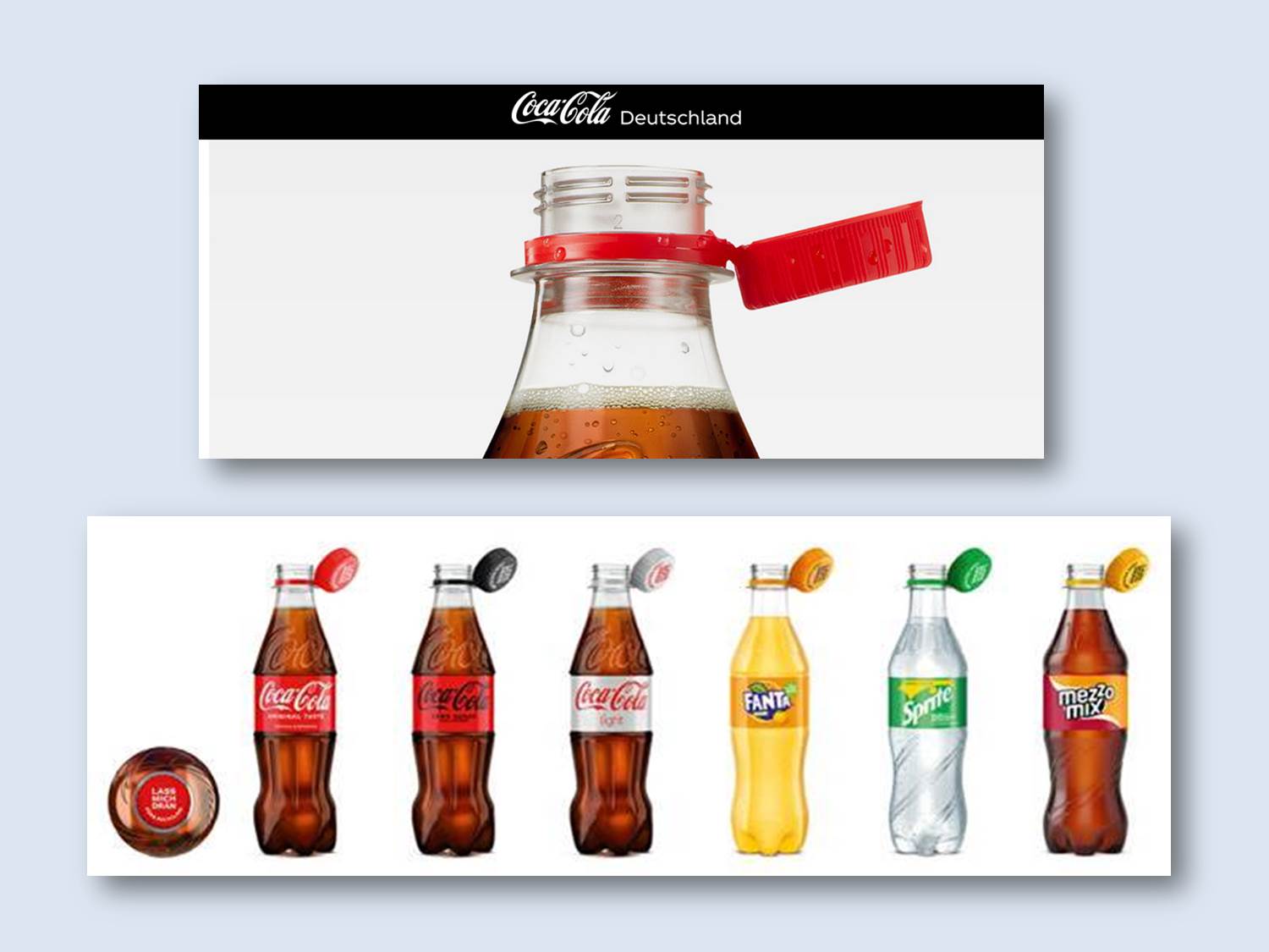 Bild: Pionier-Leistung - Die PET-Einweg-Flaschen von Coca-Cola haben bereits jetzt neue Verschlüsse zum Wohle der Umwelt (Bild: Coca-Cola Deutschland GmbH)
