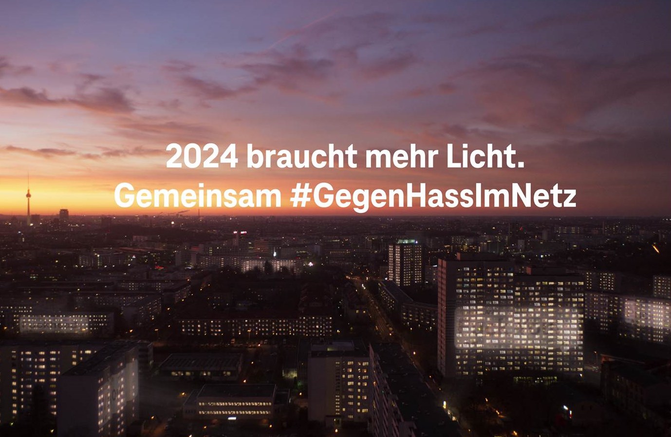 Deutsche Telekom Key Visual der neuen Kampagne "Licht an! Gegen Hass im Netz"  (Copyrights: Deutsche Telekom)