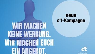 Bild: Die neue c't Kampagne ist gut skalierbar durch drei durchgängig einsetzbare Elemente (Quelle: Heise Gruppe / neuwaerts)