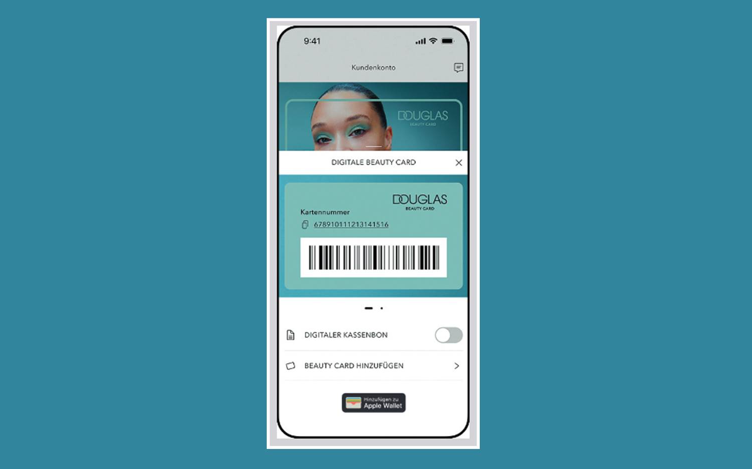 Die Douglas Beauty Card App (Bildquelle: Bild übermittelt durch Dederichs Reinecke & Partner GPRA)