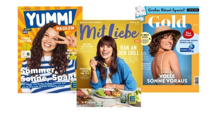 Die Kundenmagazine MIT LIEBE, YUMMI und Gold werden von der EDEKA Media GmbH produziert und vertrieben. (Bildrechte: EDEKA)