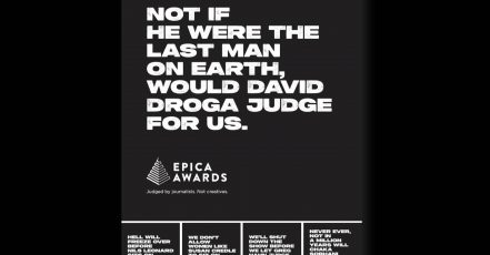 Motiv der Epica Awards Kampagne 2024, Early Bird Phase, Agentur BETC x Epica Awards (Quelle: Epica Awards)