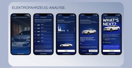 Titelbild: Die Elektrofahrzeug-Analyse ist eine neue Funktion in der My BMW App, welche die Entscheidung für ein E-Automobil der Marke BMW erleichtern soll (Bildrechte: BMW Group)