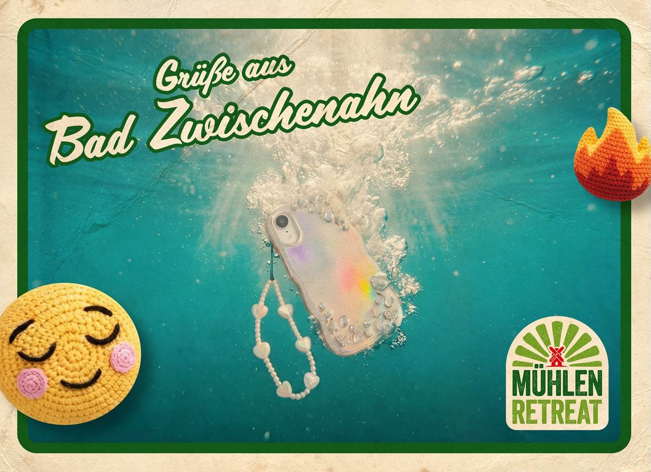 Beim ersten Mühlen Retreat für junge Leute darf das Handy baden gehen (Quelle: Rügenwalder Mühle Carl Müller GmbH & Co. KG)