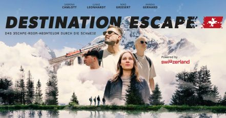 Filmplakat zur Prime Video Serie Destination Escape (Bildrechte: Schweiz Tourismus)