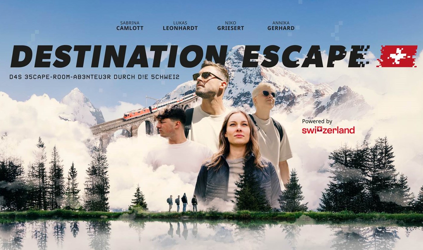 Filmplakat zur Prime Video Serie Destination Escape (Bildrechte: Schweiz Tourismus)