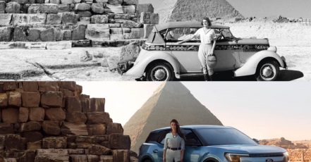 Zwei starke Frauen, zwei starke Autos, eine Weltumrundung vor 100 Jahren und heute – Ford startet ein neues Weltreise-Projekt im vollelektrischen Explorer (Bildrechte: Ford Werke)