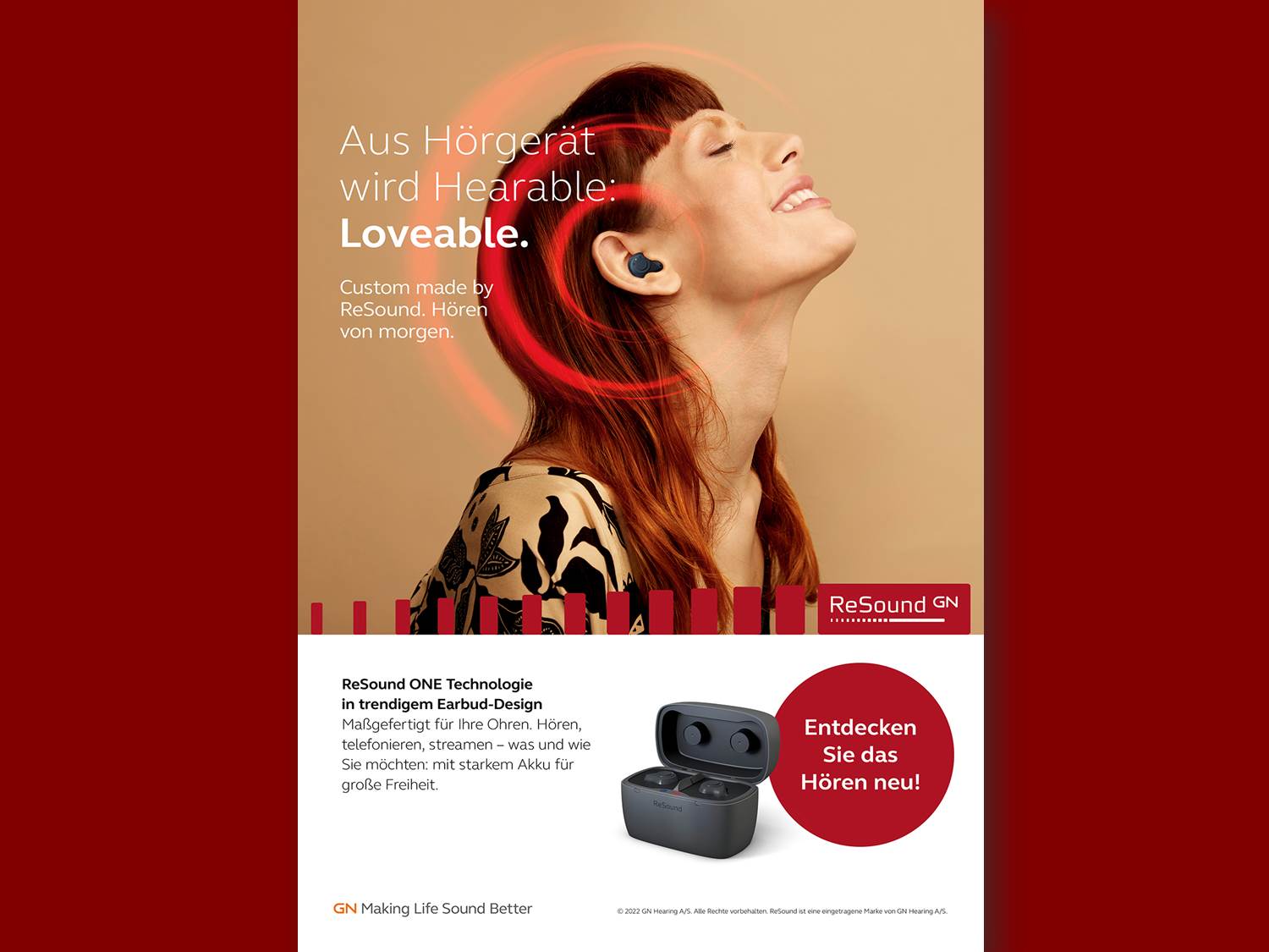 Werbemotiv der neuen GN Hearing Kampagne für die nachwachsende Hörgeräte-Generation (Bildrechte: GN Hearing GmbH)