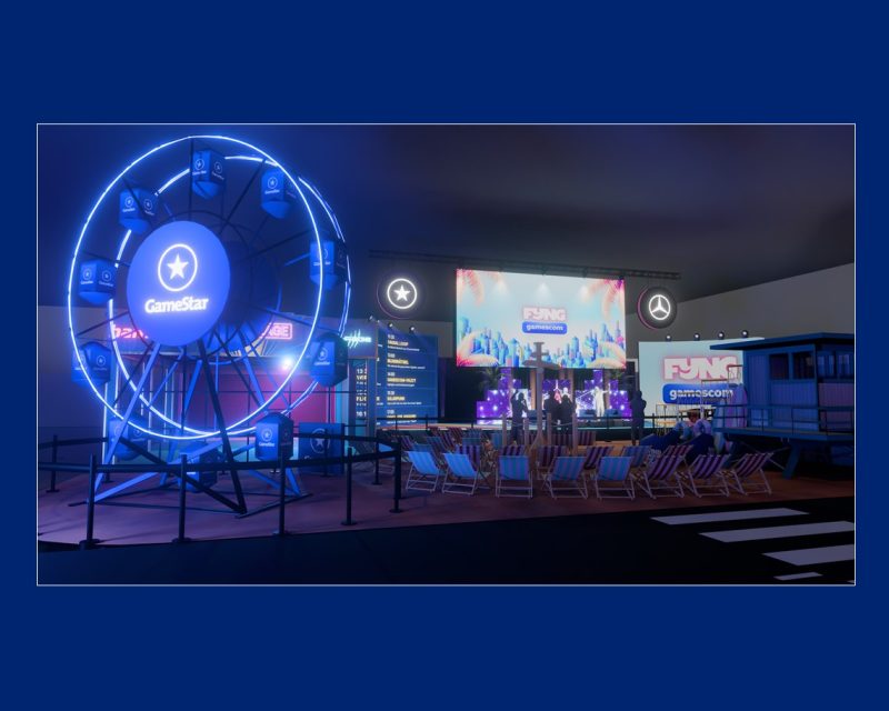 Skizze der GameStar FYNG City, die Webedia Deutschland auf der gamescom 2026 in Köln plant (Quelle / Copyright: Webedia Deutschland)