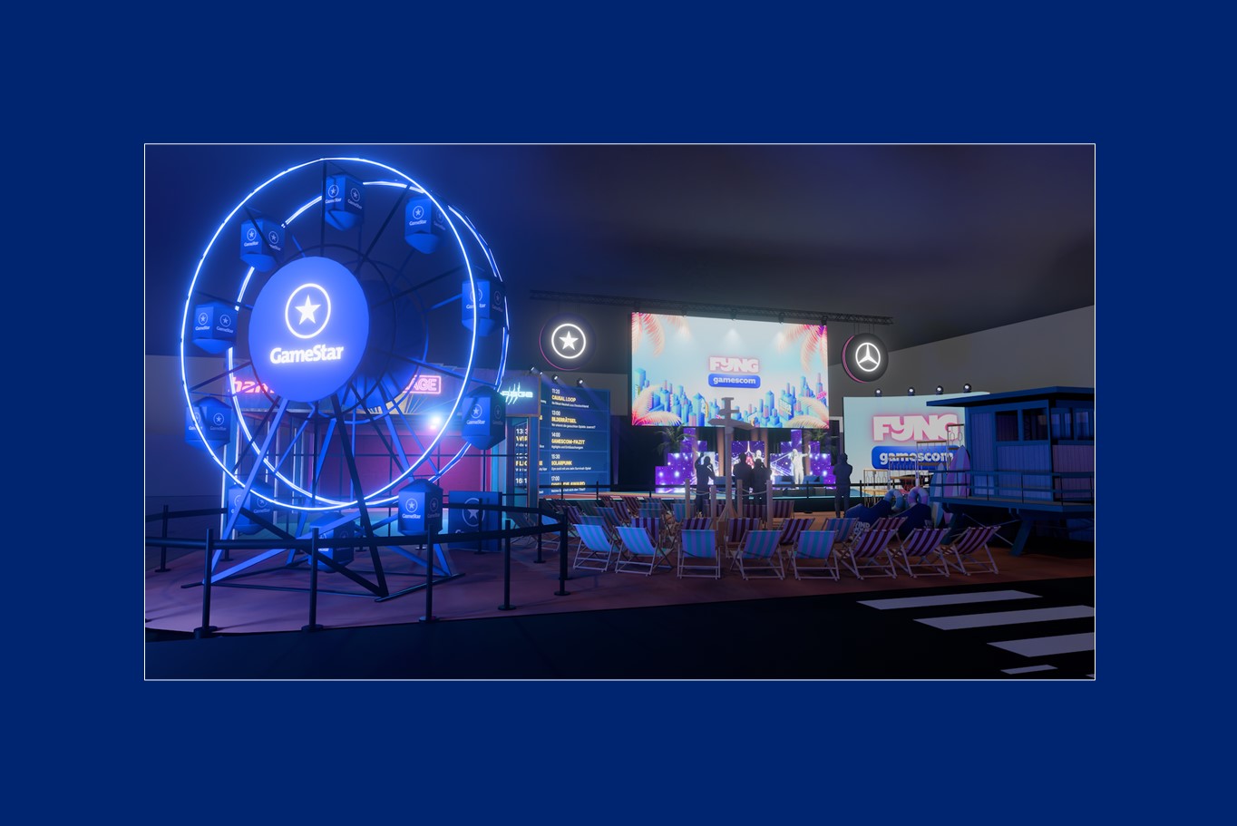 Skizze der GameStar FYNG City, die Webedia Deutschland auf der gamescom 2026 in Köln plant (Quelle / Copyright: Webedia Deutschland)