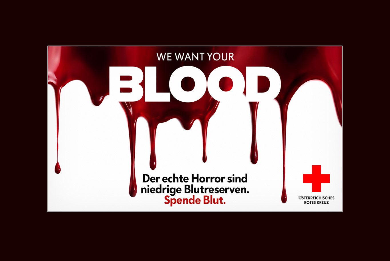 Motiv der Blutspenden-Kampagne von LWND und dem Österreichischen Roten Kreuz rund um Halloween 2026 (Quelle / Copyright: LWND)