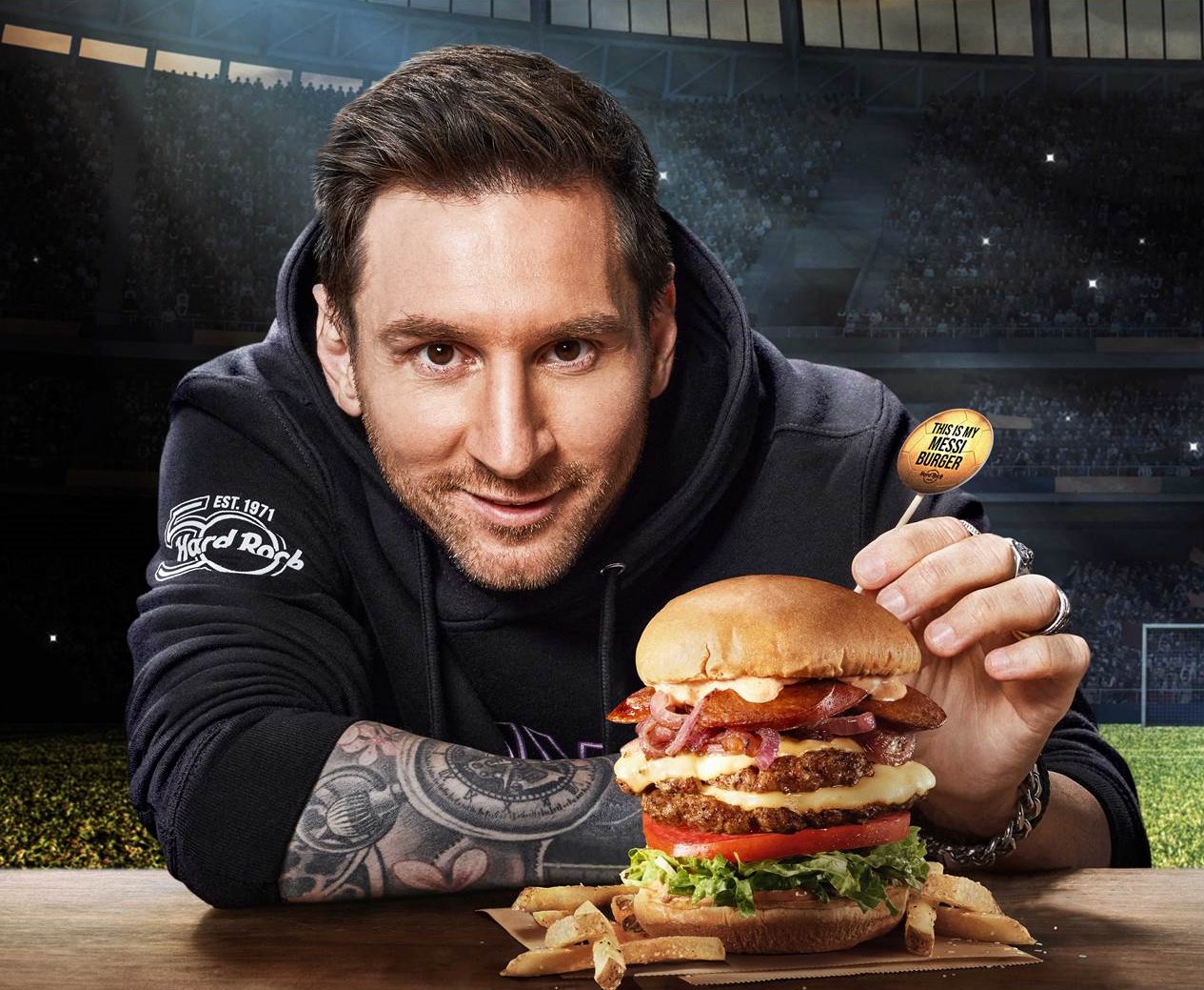 Den neuen Messi-Burger gibt es ab sofort in den Hard Rock Cafes weltweit