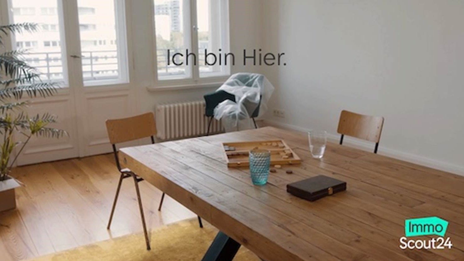 Kampagnen Visual der neuen "Ich bin Hier" ImmoScout24 Kampagne 2022 (Copyrights: ImmoScout24 GmbH)