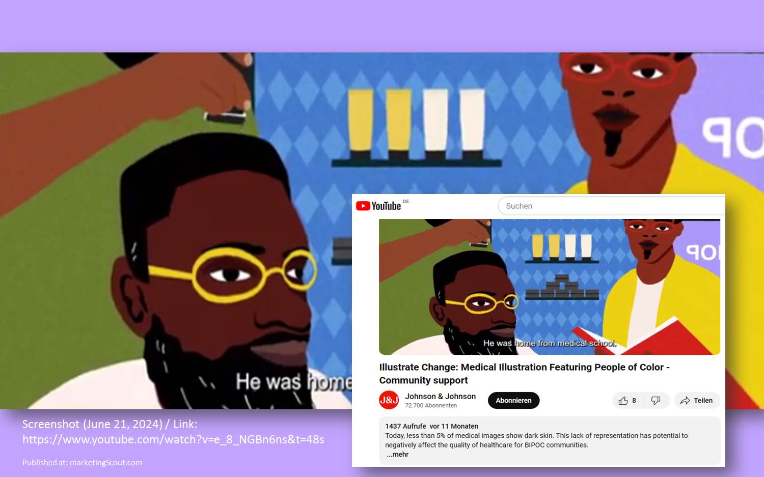 Ein Gewinnerkonzept bei den Cannes Lions 2024 - Johnson & Johnson mit Illustrate Change, Medical Illustration Featuring People of Color (Quelle: YouTube / Link s.o.)