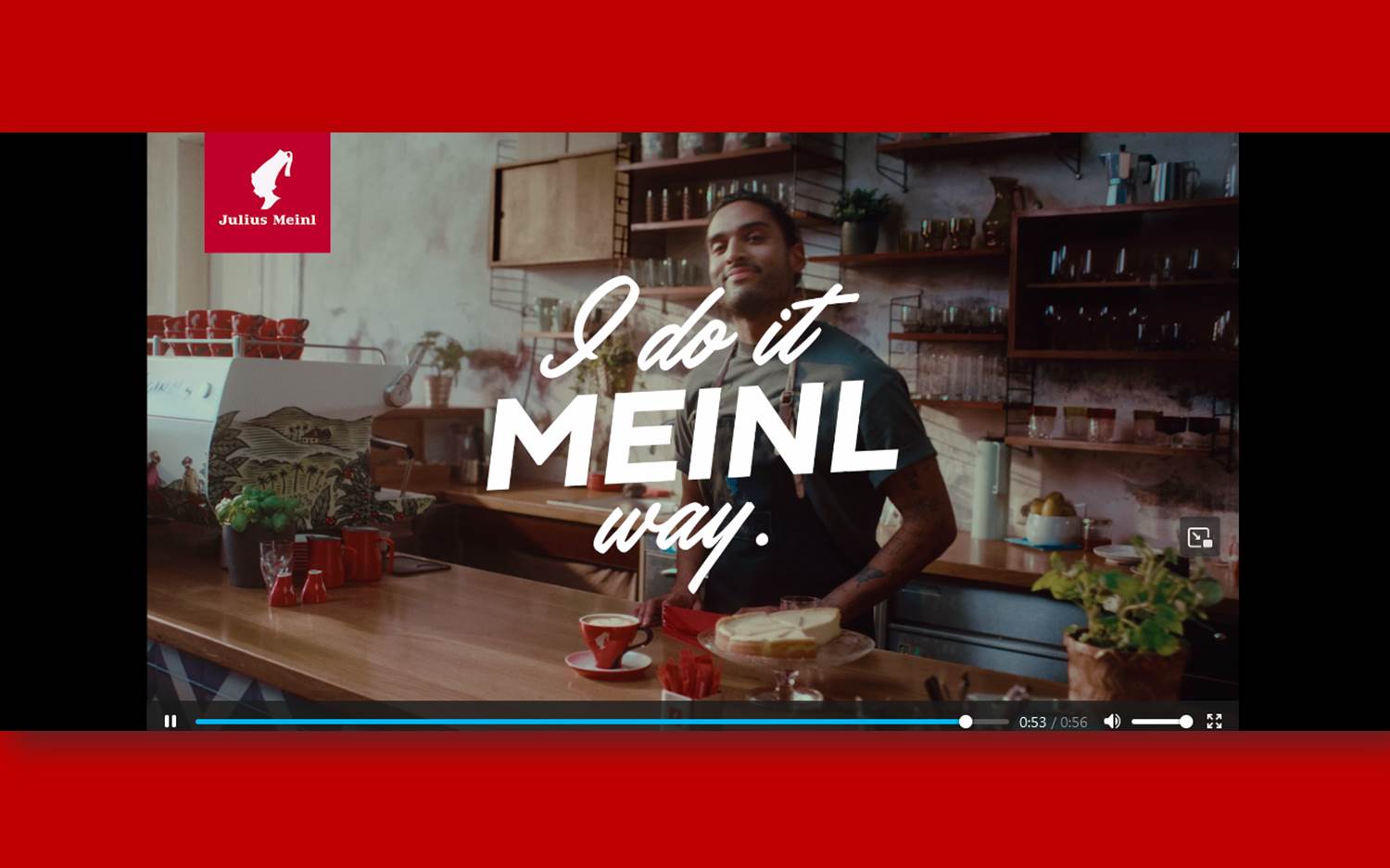 Screenshot aus dem Kampagnen-Video zur neuen Julius Meinl Marken-Kampagne "I do it Meinl way" (Quelle: Julius Meinl Deutschland GmbH Kampagnen-Website / s. Link)