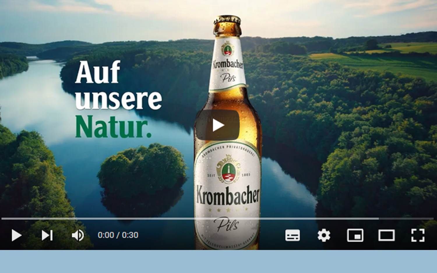 Krombacher TV-Spot, Kampagne 2025, Auf unsere Natur (Screenshot: YouTube, 12-02-2025, Quelle: s. Link oben)