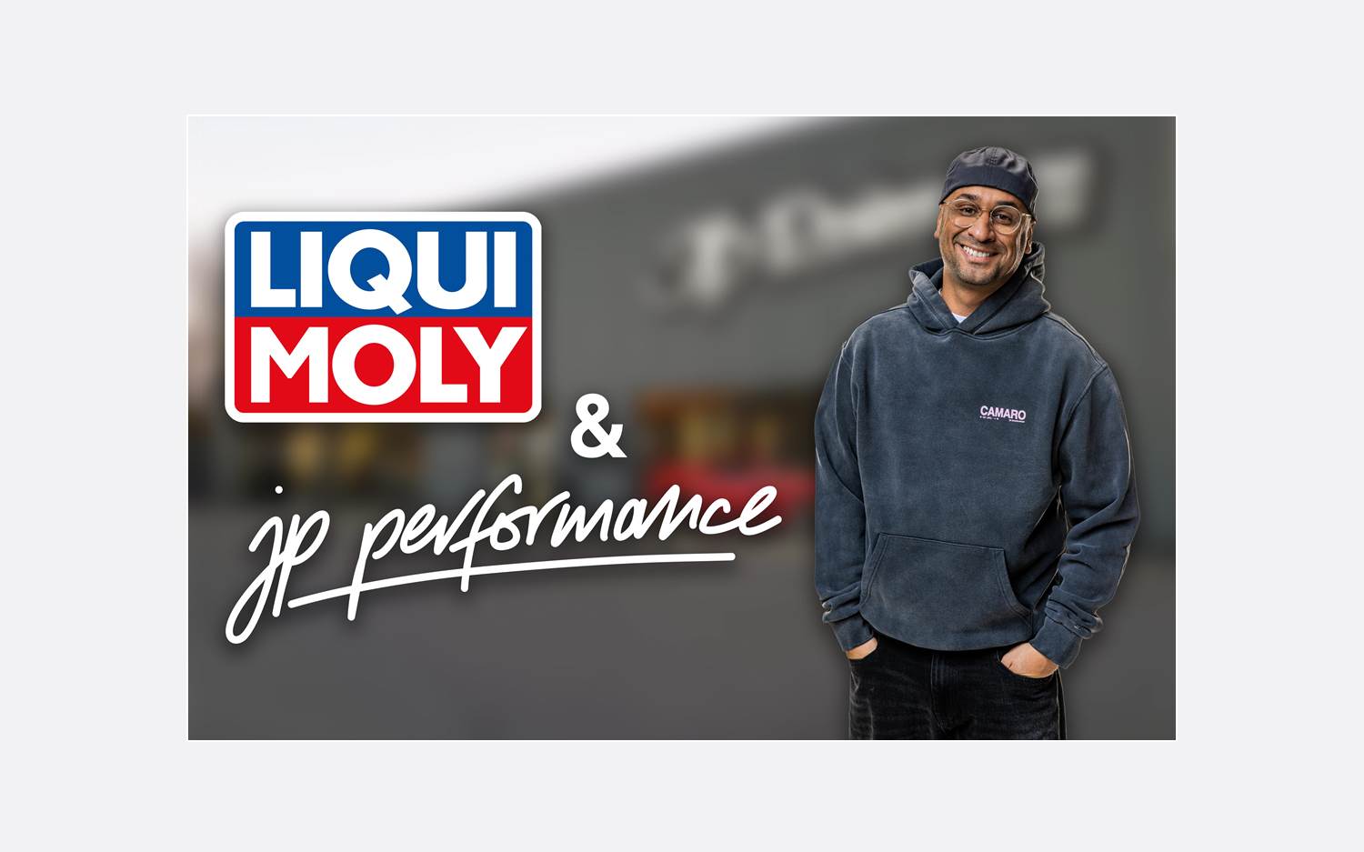 Visual zur neuen Kooperation zwischen LIQUI MOLY und Jean Pierre Kraemer, der mit seinem YouTube Kanal JP Performance äußerst erfolgreich ist. (Bildquelle: LIQUI MOLY GmbH)