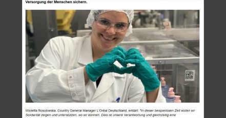 L'Oréal Solidarity Program Germany (Screenshot: loreal.de)