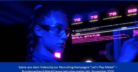 Screenshot: Let's Play Metal Kampagnen-Video, Bundesverband Metall (Quelle https://www.lets-play-metal.de/)