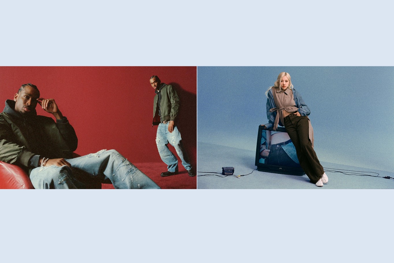 Motive der Levi's Kampagne für die Herbst/Winter 2026 Kollektion mit den Testimonials Shai Gilgeous-Alexander und ROSÉ (Bildquelle: Levi's, Levi Strauss & Co.)