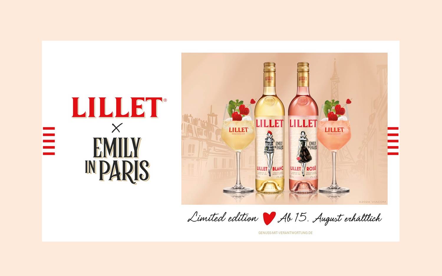 Lillet x Emily in Paris, Kampagnen Visual (Bildquelle / Copyrights: Pernod Ricard Deutschland)