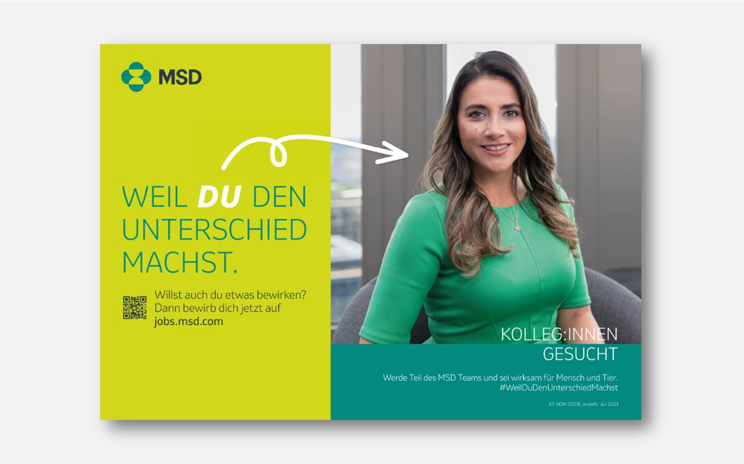 Motiv der neuen MSD Employer Branding Kampagne (Bildrechte: MSD Österreich)