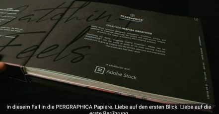 Screenshot aus dem Making-of-Video zur "Catching Feels" Kampagne für das Mondi Premium Papier PERGRAPHICA®, konzipiert und umgesetzt von der Agentur True in Kooperation mit Adobe Stock.