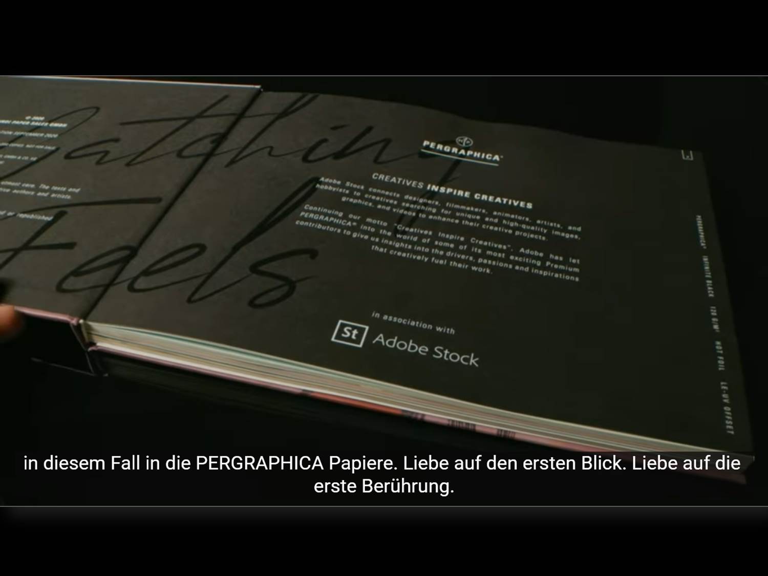 Screenshot aus dem Making-of-Video zur "Catching Feels" Kampagne für das Mondi Premium Papier PERGRAPHICA®, konzipiert und umgesetzt von der Agentur True in Kooperation mit Adobe Stock.