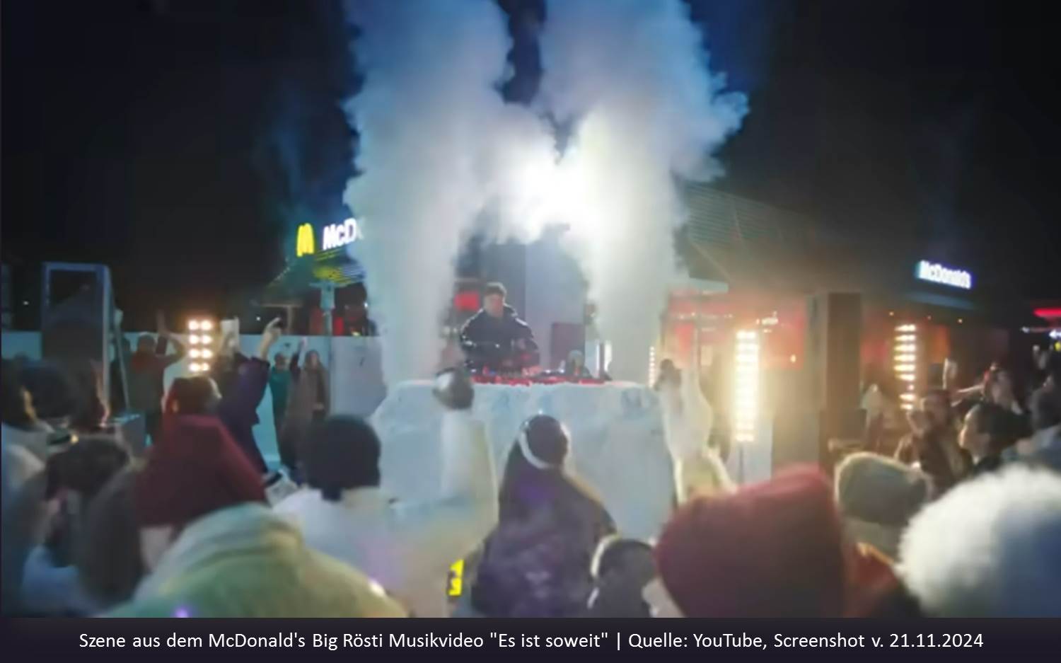 Screenshot v. 21.11.2024 aus dem Musikvideo Big Rösti – Es ist soweit (Quelle: YouTube, Link s.o.)